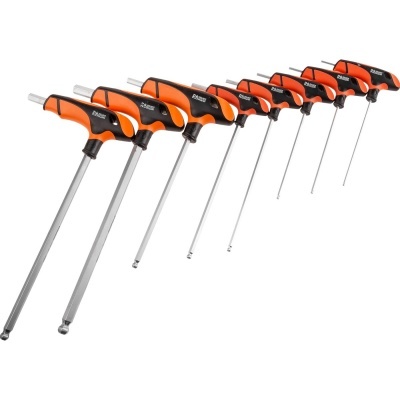 Conjunto de chaves Allen tipo T com cabos pretos e laranja