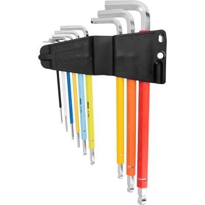 Conjunto de chaves allen coloridas com suporte preto