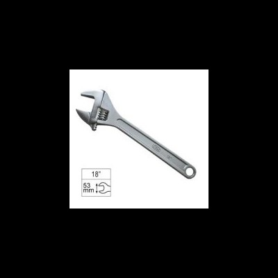 Chave inglesa ajustável de metal prateado com fundo branco