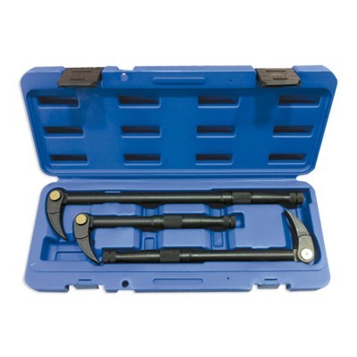 Conjunto de ferramentas de medição em maleta azul aberta