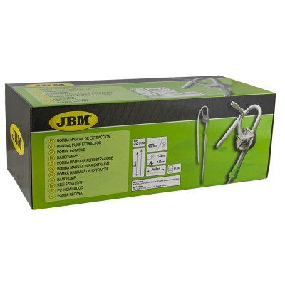 Caixa de bomba manual de extração JBM verde e preta com imagem do produto