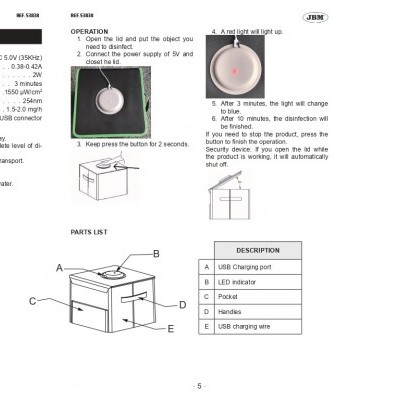 Folheto de instruções de segurança e instalação do produto JBM 51898