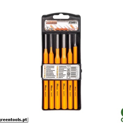 Conjunto de chavezinhas de precisão amarelas com puntas metálicas num estojo preto