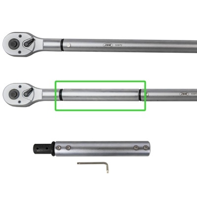 Trava-rolos metálicos prateados com texto JBM 53372 e chave hexagonal