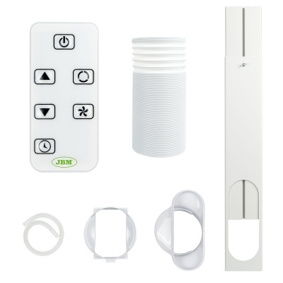 Conjunto de comando remoto e peças em plástico branco para instalação