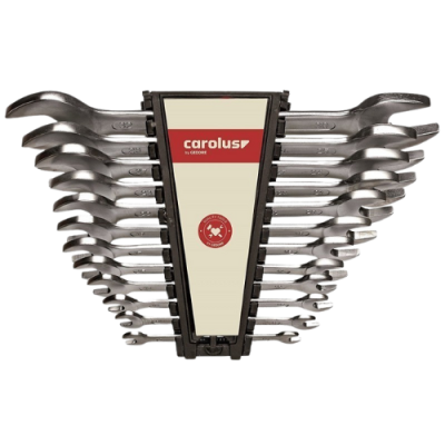 Conjunto de chaves de boca com suporte e etiqueta carolus