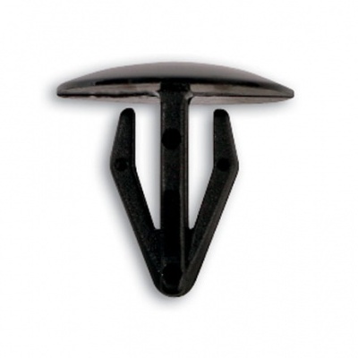 Clipe de fixação preto em fundo branco