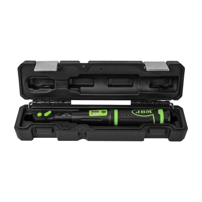 Chave de torque preta e verde JBM na caixa preta aberta