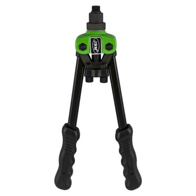 Alicate de resistência metálico preto e verde com empunhaduras pretas