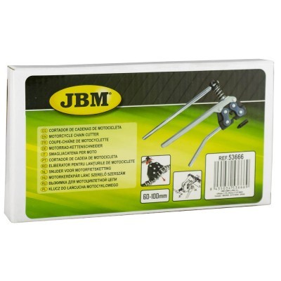 Caixa de cortador de correntes para motocicleta JBM com fundo verde e preto