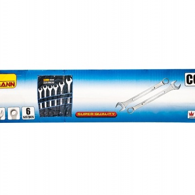 Embalagem azul de conjunto de 6 chaves fixas Richmann com texto e imagens