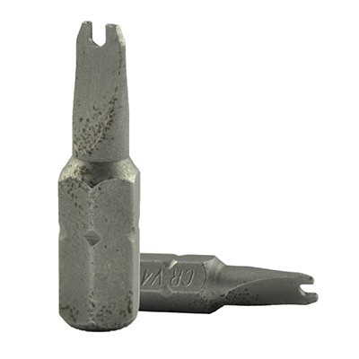 Dois bits metálicos para chave de fendas em fundo branco