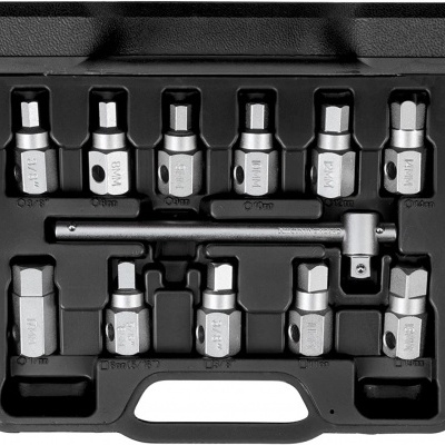 Conjunto de chaves de fendas e bits em estojo preto