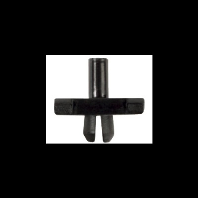 Clipe de plástico preto com haste e duas presilhas