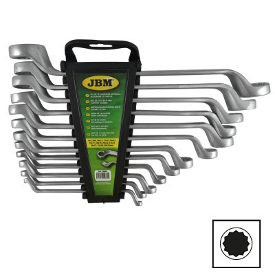 Conjunto de chaves de boca e estrela JBM com 10 peças em suporte plástico