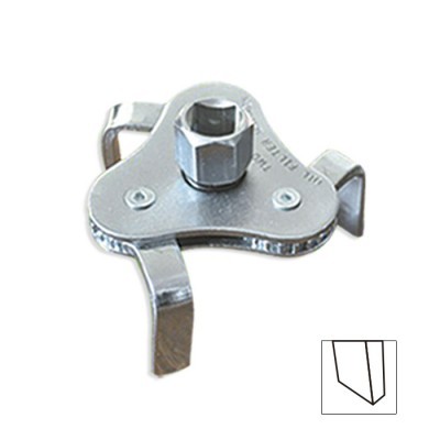 Ferramenta metálica com três garras e encaixe hexagonal