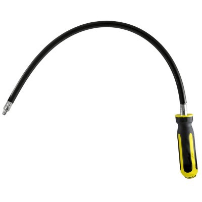 Mangueira flexível preta com punho preto e amarelo