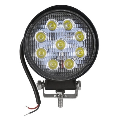 Luz LED redonda preta com 9 LEDs amarelos para automóvel