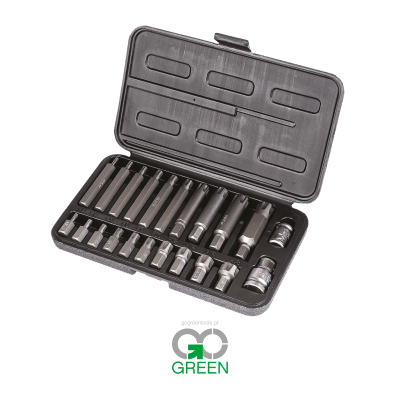 Conjunto de soquetes em caixa preta com 16 peças metálicas