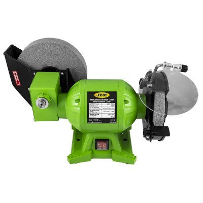 Rebarbadora verde JBM com pedras abrasivas e escudo de proteção