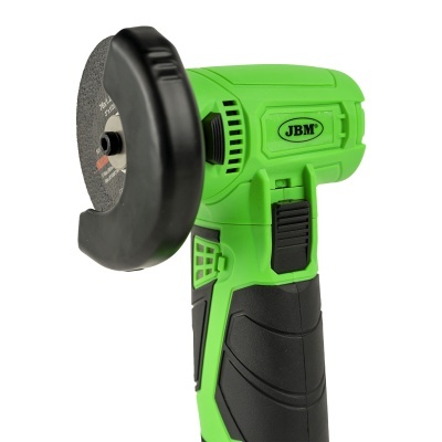 Esmeril angular elétrico verde e preto da marca JBM com disco abrasivo