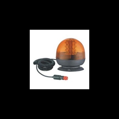 Luz rotativa de sinalização laranja com base preta e cabo espiral