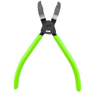 Alicate com cabo verde fluorescente e metal prateado