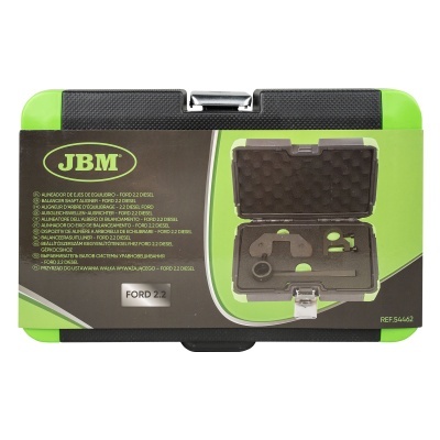 Estojo de ferramentas JBM preto e verde com texto e imagem interna das ferramentas