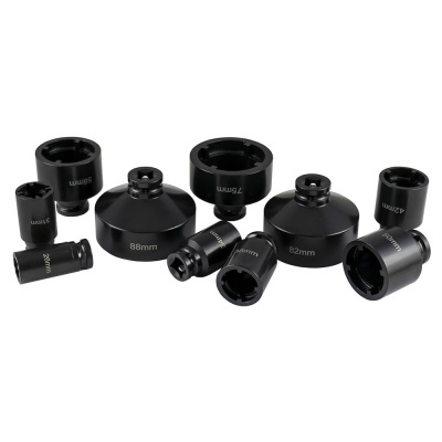 Conjunto de soquetes metálicos pretos de várias dimensões