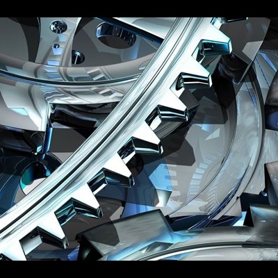 Engrenagens metálicas prateadas interligadas