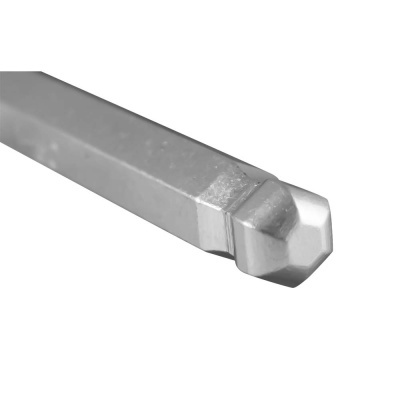 ferramenta metálica prateada com ponta sextavada