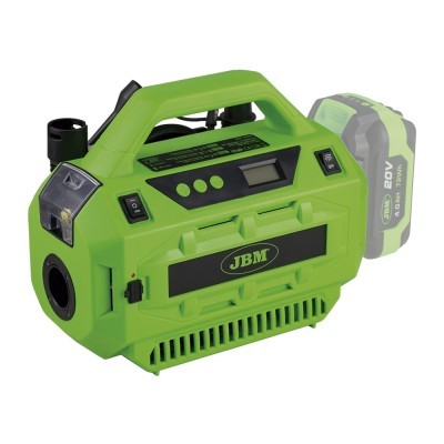 Compressor de ar portátil verde e preto JBM com bateria 20V