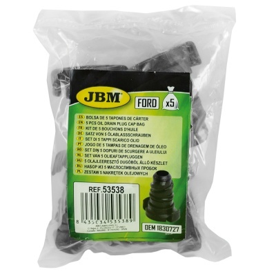 Pacote com 5 tampas de dreno de cárter JBM para Ford em plástico transparente
