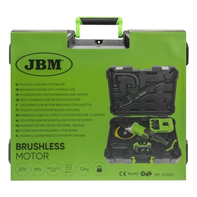 Conjunto de polidor a bateria JBM com motor brushless e estojo de transporte