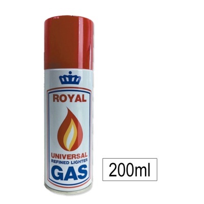 Spray de gás fino para isqueiro ROYAL de 200ml com tampa vermelha