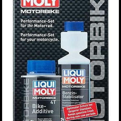 Embalagem LIQUI MOLY MOTORBIKE com dois frascos para motorbike