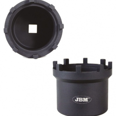 Chave de caixa octogonal preta com logótipo JBM