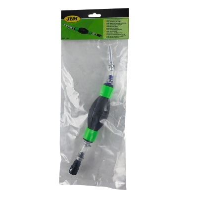 Ferramenta manual com extremidades metálicas embalada em saco plástico transparente com etiqueta JBM