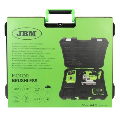 Conjunto de serra de calar a bateria motor brushless com estojo verde e preto