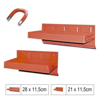 Prateleiras magnéticas metálicas laranja com íman ferradura