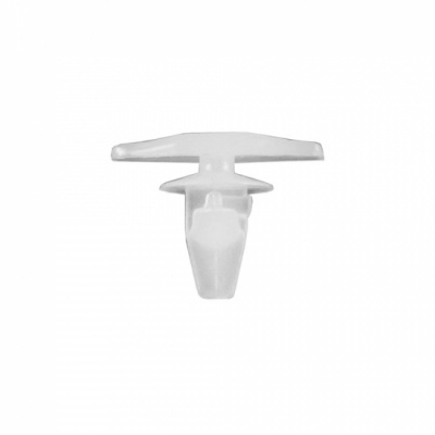 Clipe fixador de plástico branco com parte superior larga e base cónica