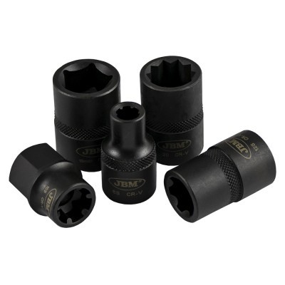 Soquetes de impacto pretos JBM com tamanhos visíveis