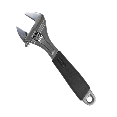 Chave inglesa ajustável com cabo preto emborrachado