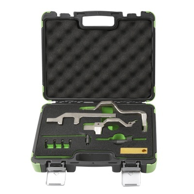 Conjunto de ferramentas metálicas em estojo rígido com espuma preta