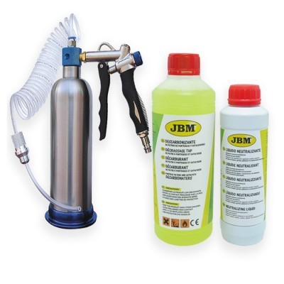 Kit de limpeza com garrafa metálica, pistola de spray e dois líquidos JBM