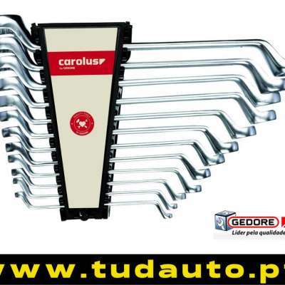 Conjunto de chaves fixas em suporte com logótipos