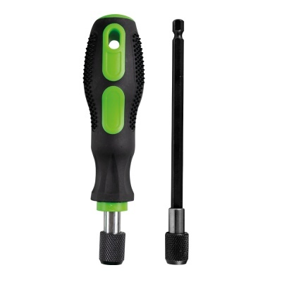 Pega de parafuso preta e verde com extensão metálica preta