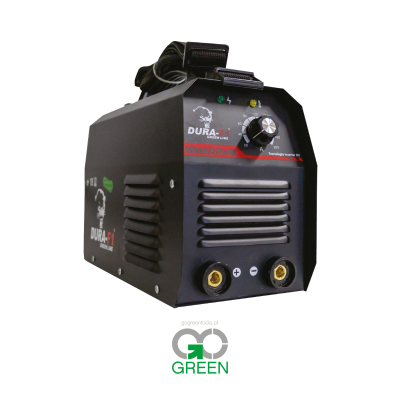 Soldador preto Dura-Fi MMA200-CL com botões e tomadas frontais