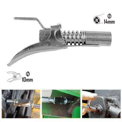 Bico metálico para lubrificação com mola e medidas 10mm e 14mm
