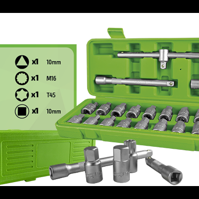 Conjunto de ferramentas 23 peças 3/8